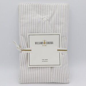 Williams Sonoma Standard Size Wheaton Stripe Organic Pillowcases | 2 Set | NIB